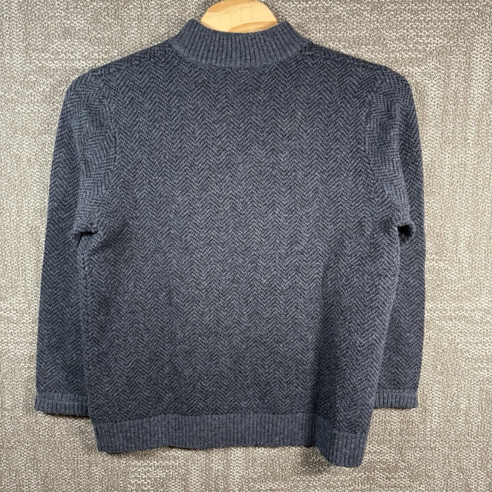 Pendleton 100% Shetland Wool 1/4 Zip Sweater Men XL Navy Washable Pullover Tweed - Picture 3 of 8
